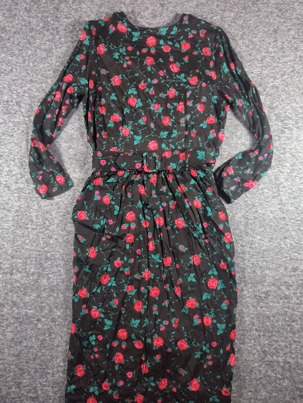 Vtg Country Suburbans USA belted floral skirt & blouse set, pockets, women's xxs